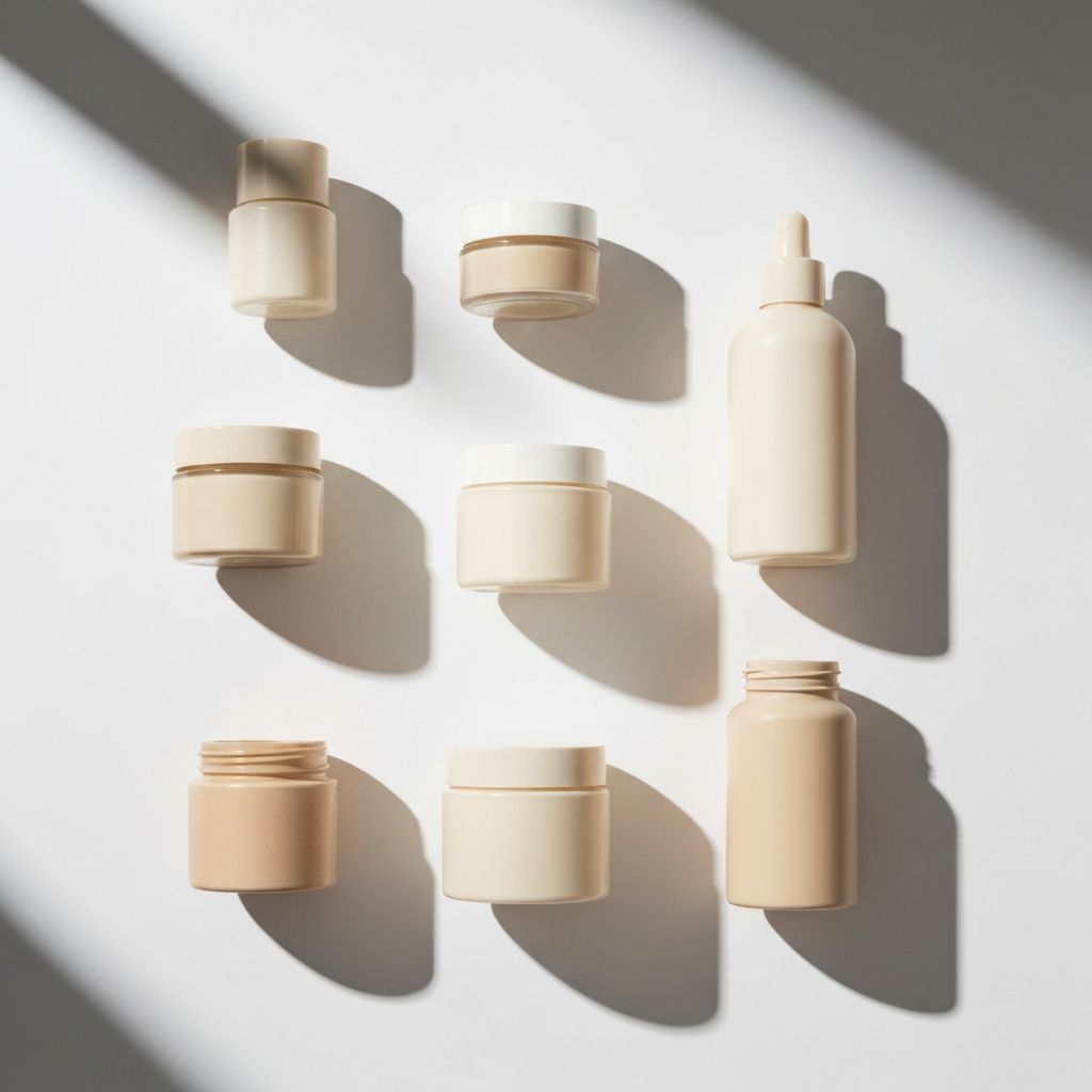Verschiedene kosmetische Produkte neutral dargestellt